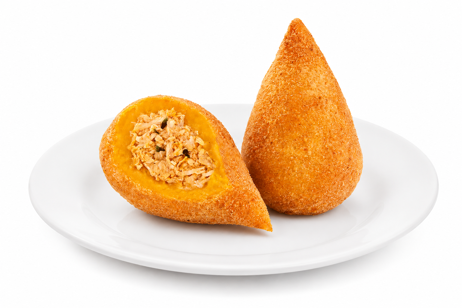 Coxinha Massa de Batata. Frango Simples ou Frango com Requeijão